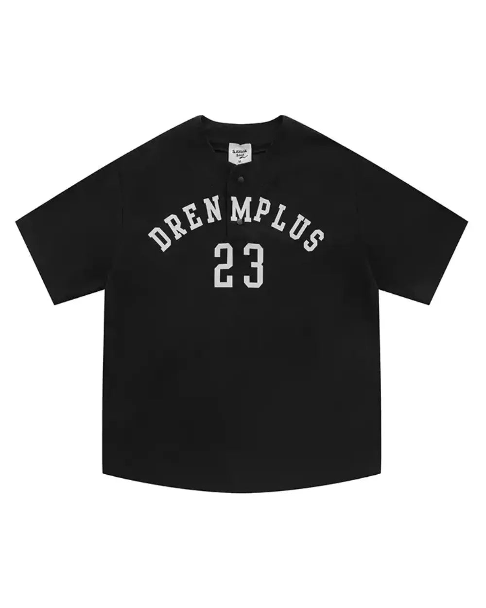 BASEBALL HENLEY NECK PRINT TEE W1686
