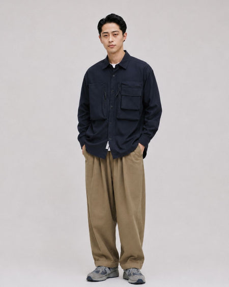 TUCK WIDE CHINO PANTS W1836