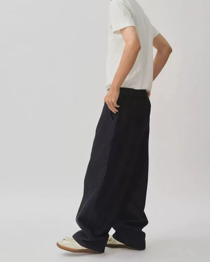 DENIM DRAWSTRING LOOSE PANTS W1692
