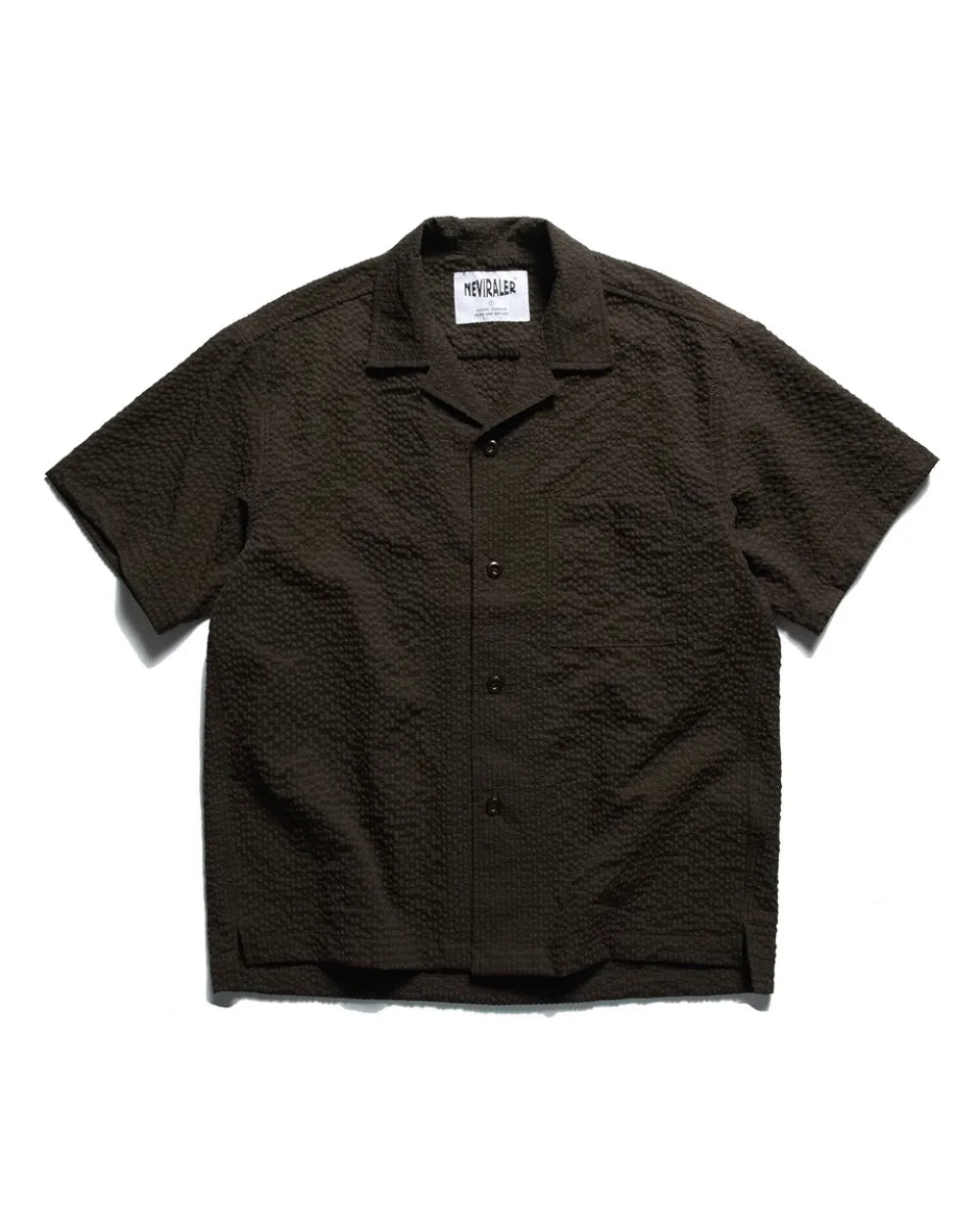 SEERSUCKER OPEN COLLAR SHIRTS W1818
