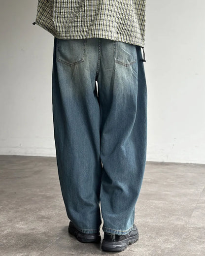 WASHED BLUE WIDE DENIM PANTS W1797