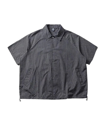 CHECK DRAWSTRING LOOSE SHIRTS W1744