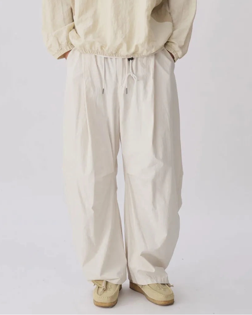 NYLON WIDE TRACK PANTS W1817