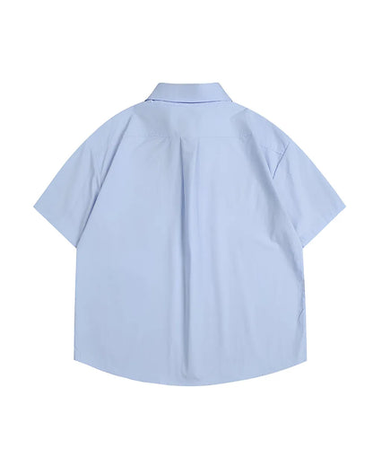 LOOSE SOLID POCKET SHIRTS W1792