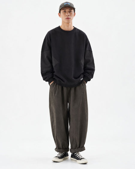 PANELLED RIBBED SWEAT W1879