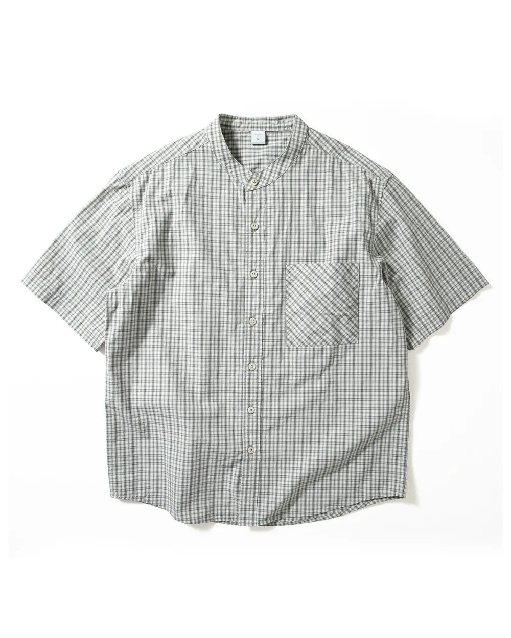 CHECK BAND COLLAR SHIRTS W1760