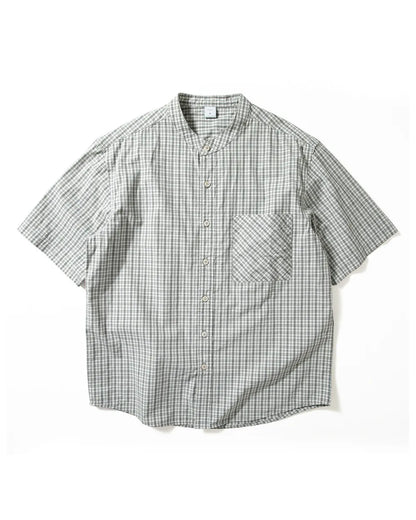 CHECK BAND COLLAR SHIRTS W1760