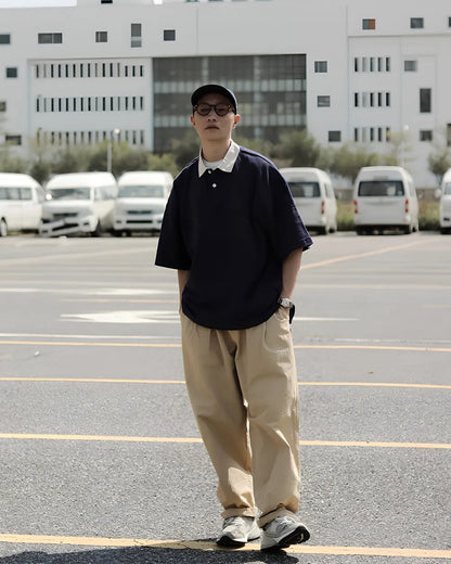 CONTRAST COLLAR POLO SHIRTS W1659