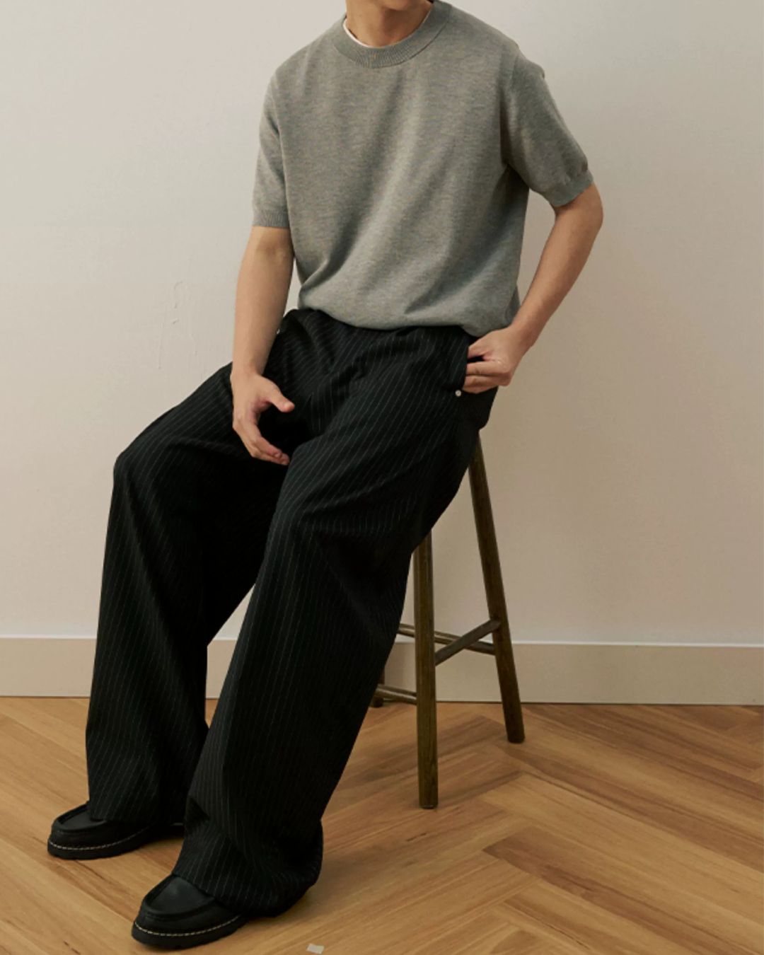 PINSTRIPE WIDE SLACKS W1489