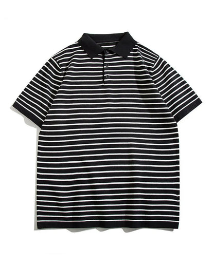 STRIPED LOOSE POLO SHIRTS W1767