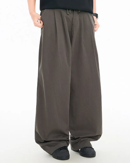LOOSE WIDE DRAPE PANTS W1758