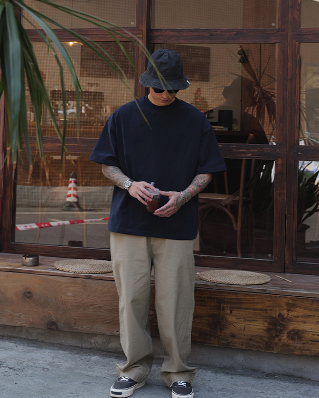 OVERDYED COTTON OVERSIZED T‑SHIRTS W1456