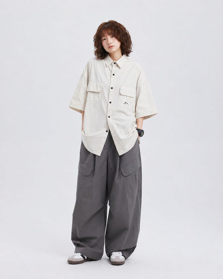 TUCK WIDE CARGO PANTS W1809