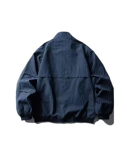 STRIPED STAND COLLAR JACKET W1869