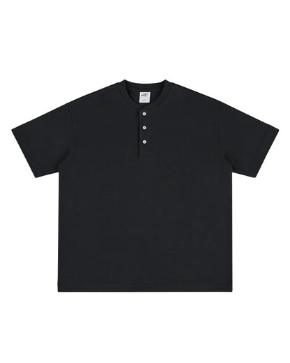 LOOSE HENLEY NECK T‑SHIRTS W1764