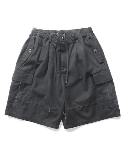 WASHED COTTON CARGO SHORTS W1643