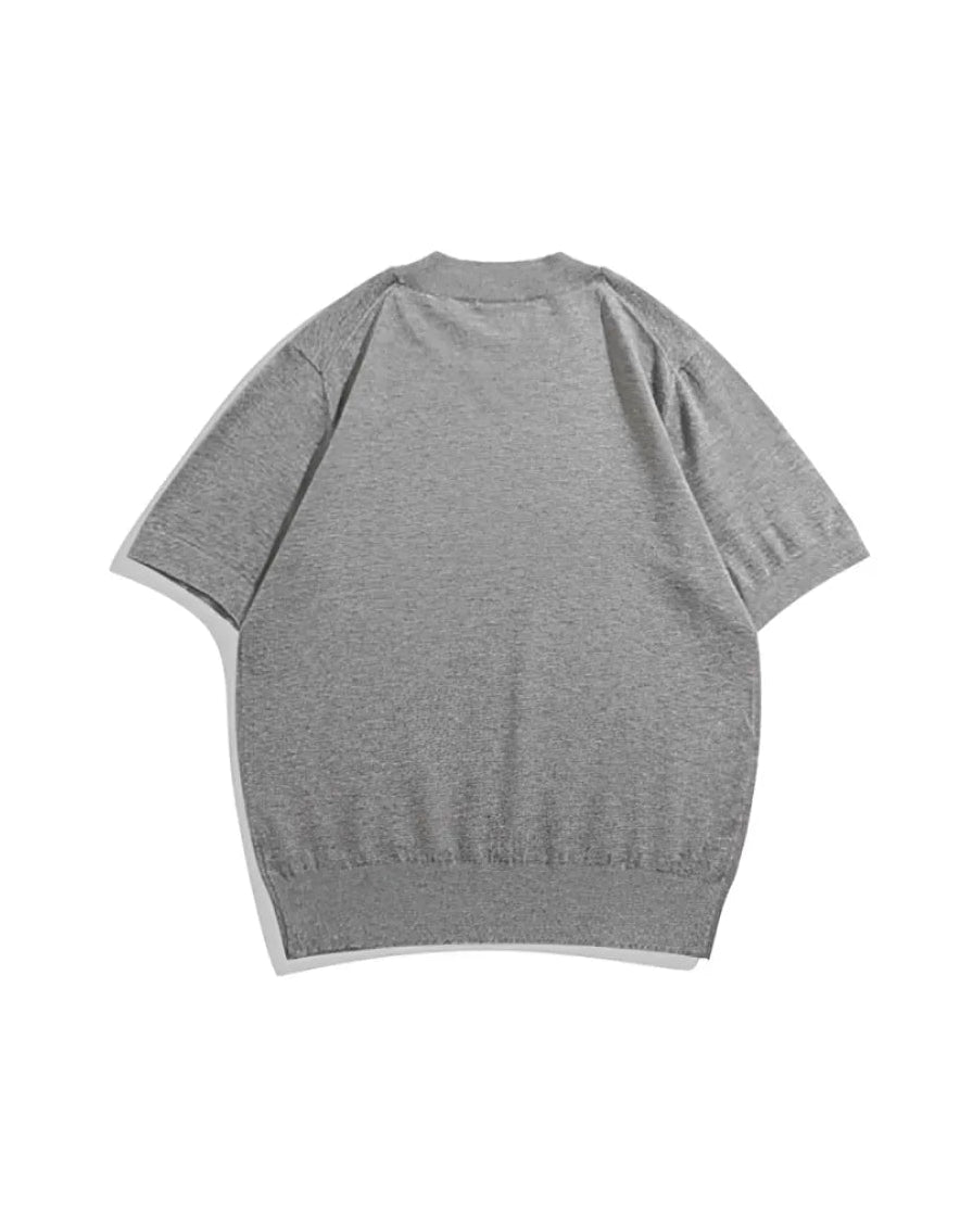 SHORT SLEEVE SIMPLE KNIT W1718