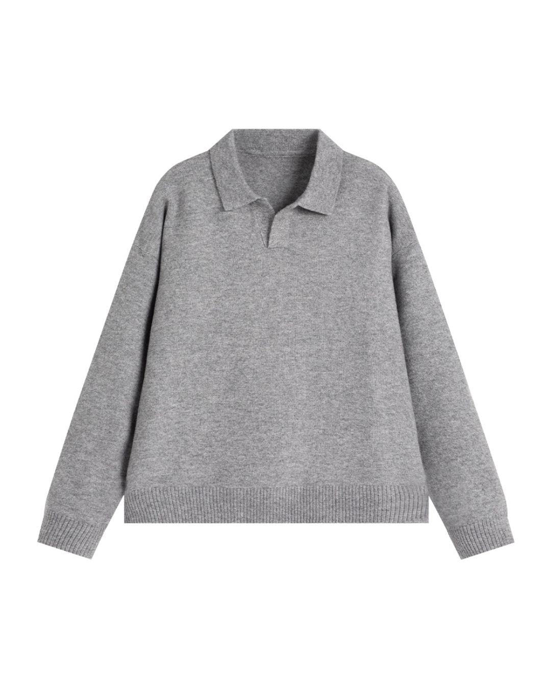 BRUSHED POLO COLLAR RELAXED KNIT W1498