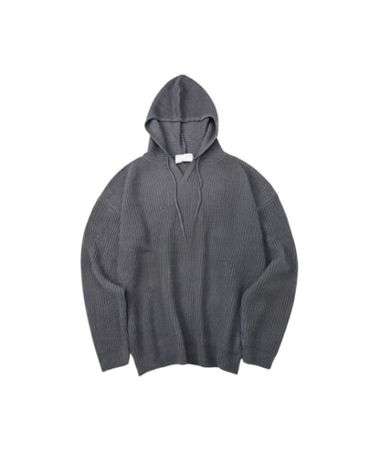 RIB KNIT HOODIE W1535