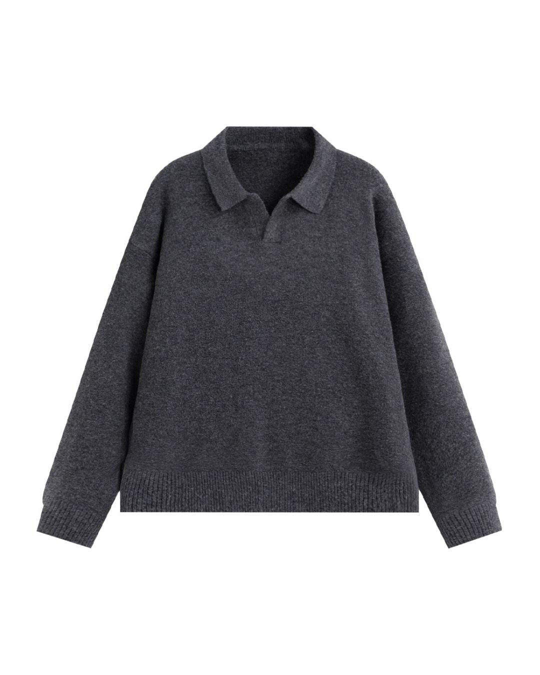 BRUSHED POLO COLLAR RELAXED KNIT W1498