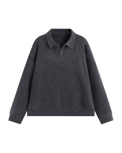 BRUSHED POLO COLLAR RELAXED KNIT W1498