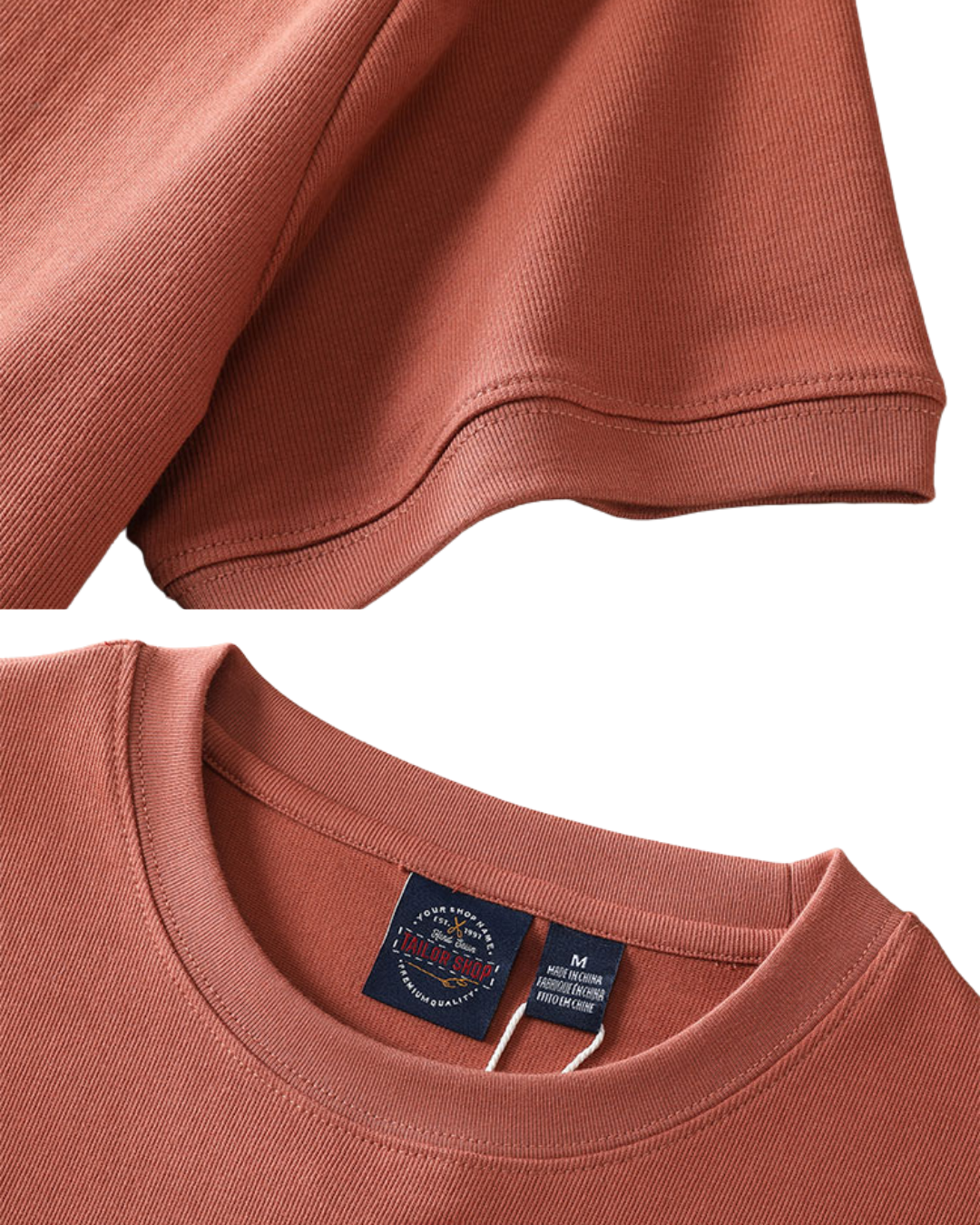 HEAVYWEIGHT RIBBED HEM T‑SHIRTS W1457