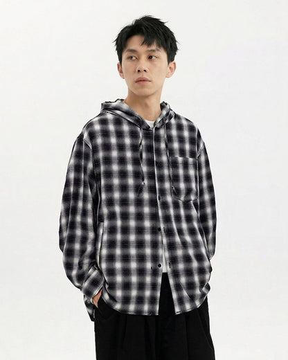 CHECK HOOD SHIRTS W1609