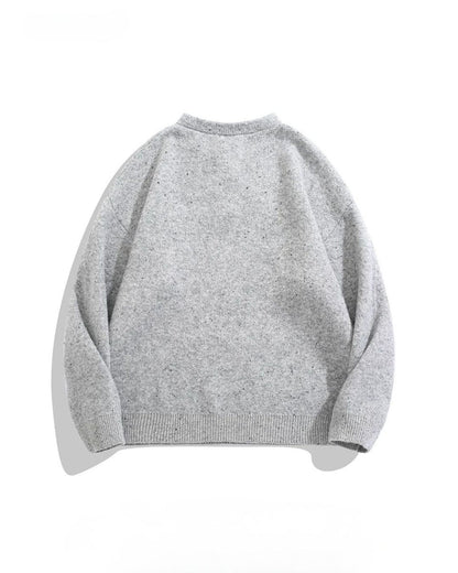 HEATHER HENLEY NECK RELAXED KNIT W1501