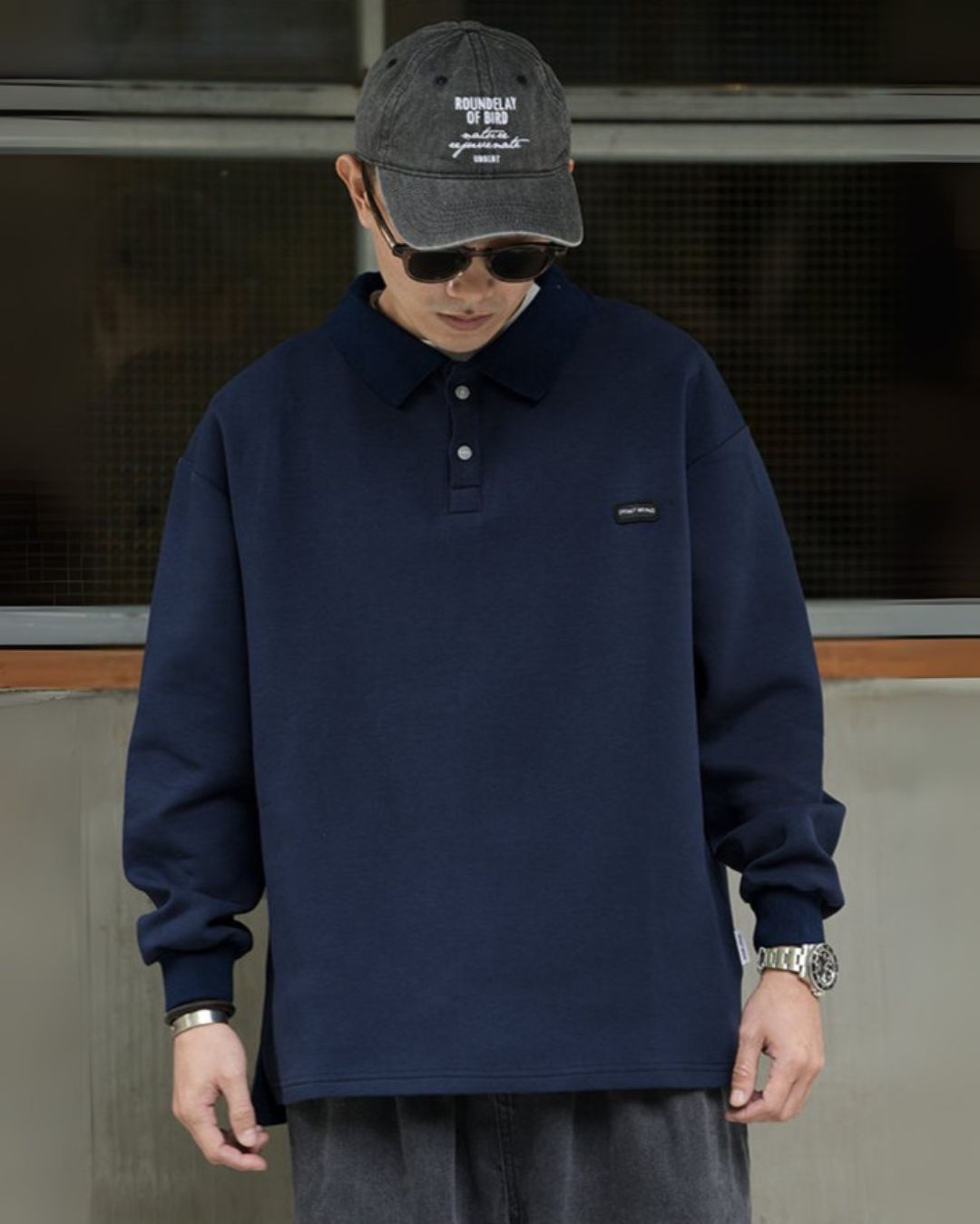 COLLAR HEAVYWEIGHT BASIC LONG TEE W1473