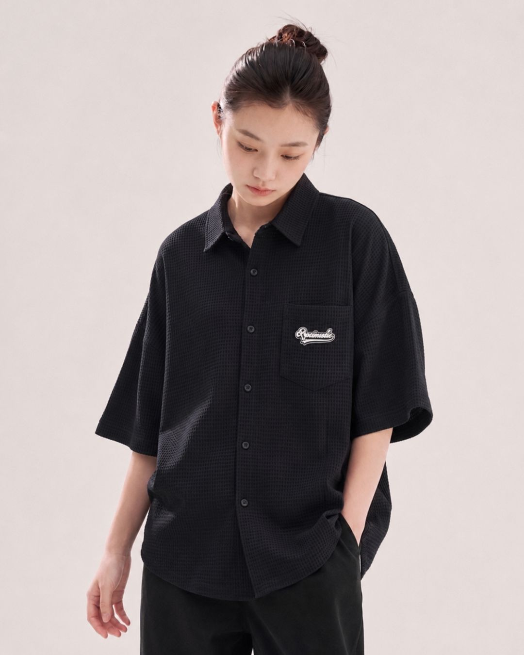 WAFFLE LOOSE SHIRTS W1658