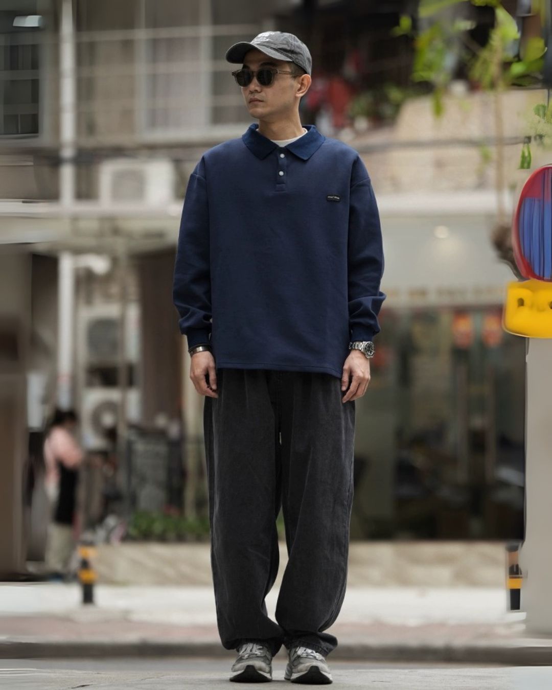 COLLAR HEAVYWEIGHT BASIC LONG TEE W1473