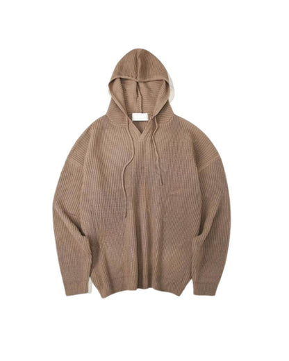 RIB KNIT HOODIE W1535