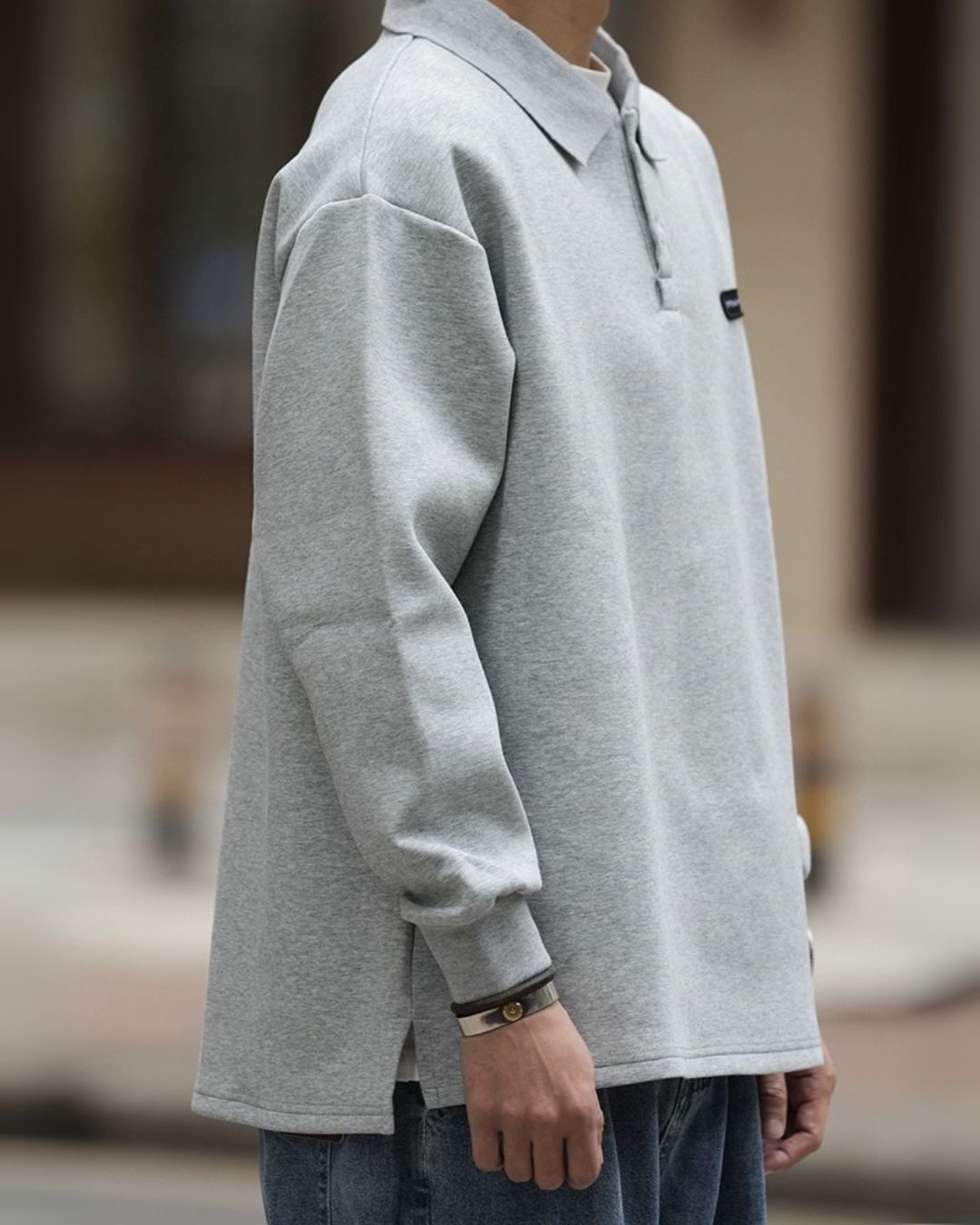 COLLAR HEAVYWEIGHT BASIC LONG TEE W1473
