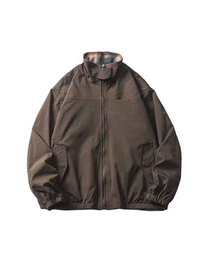 REVERSIBLE CHECK WATER-REPELLENT JACKET W1480