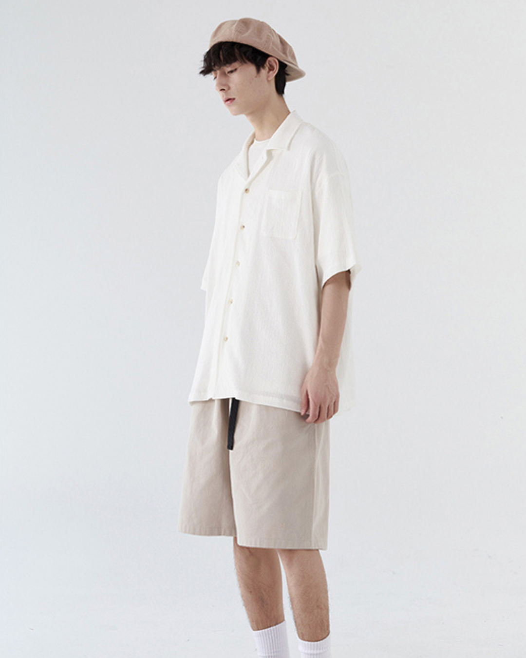 SOFT SEERSUCKER OPEN COLLAR SHIRTS W1454