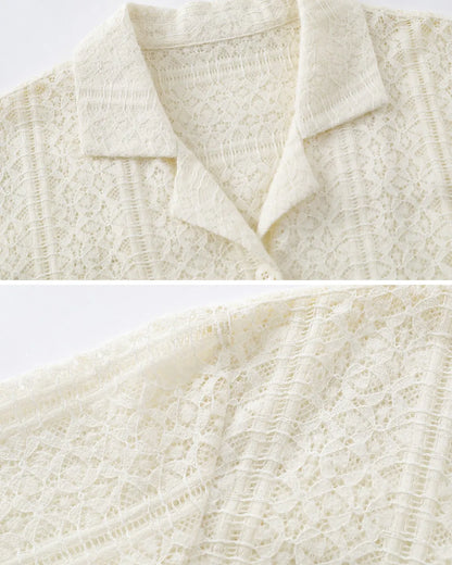 MESH OPEN COLLAR SHIRTS W1682
