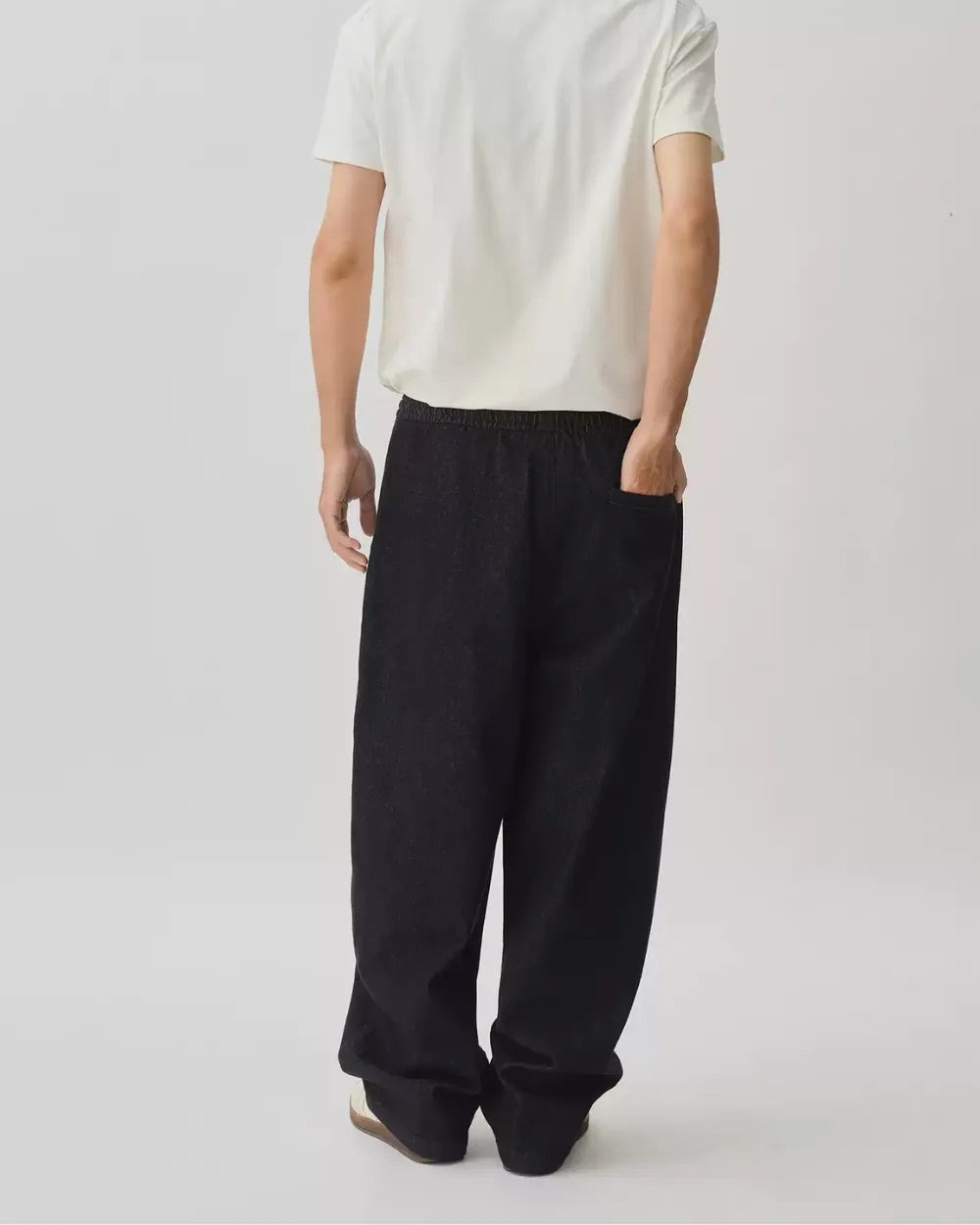 DENIM DRAWSTRING LOOSE PANTS W1692