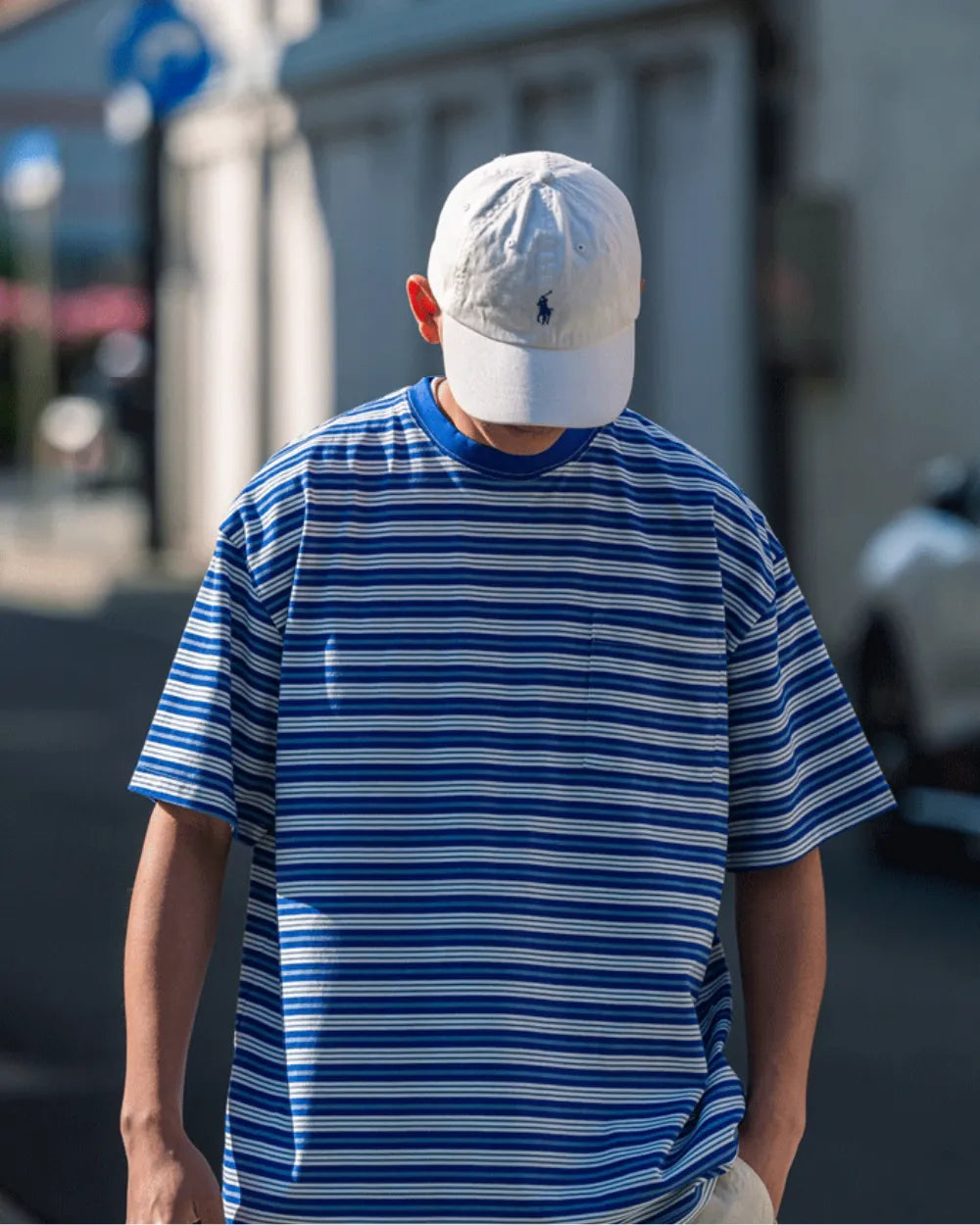 BORDER OVERSIZED POCKET T‑SHIRTS W1747