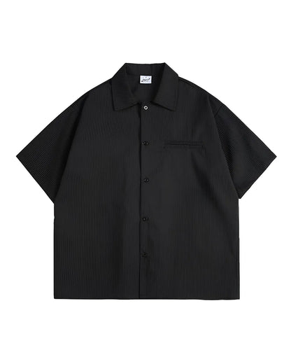 STRIPE OPEN COLLAR SHIRTS W1791