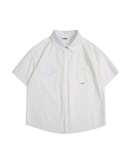 LOOSE SOLID POCKET SHIRTS W1792