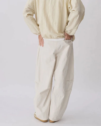 NYLON WIDE TRACK PANTS W1817