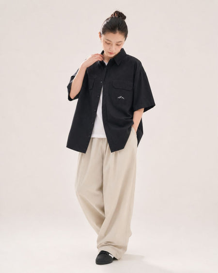 LOOSE WIDE DRAPE PANTS W1758