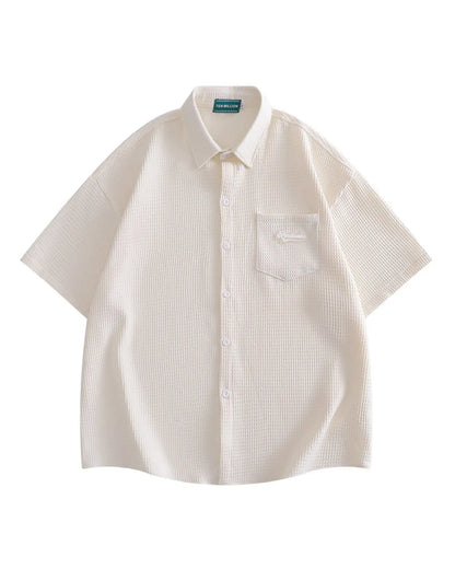 WAFFLE LOOSE SHIRTS W1658