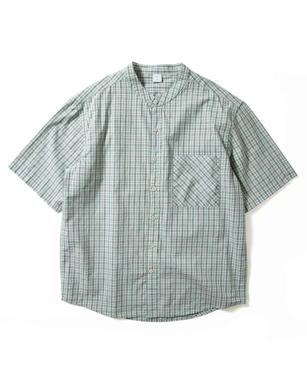 CHECK BAND COLLAR SHIRTS W1760
