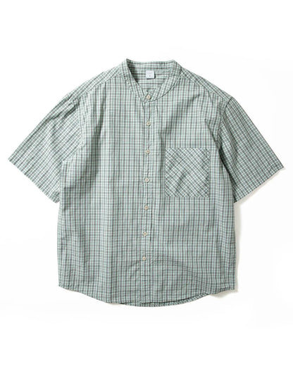 CHECK BAND COLLAR SHIRTS W1760