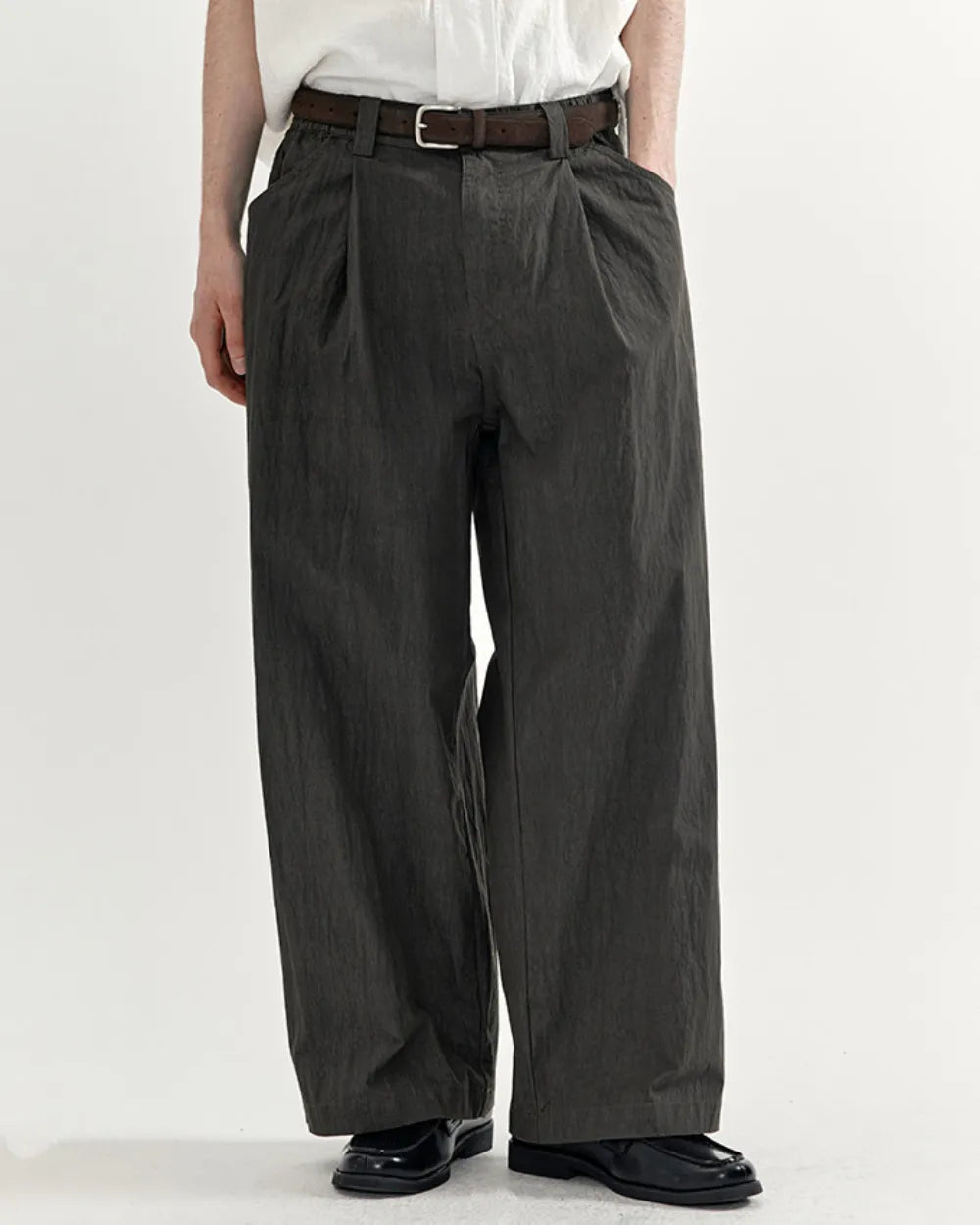 WASHED NYLON PANTS W1720