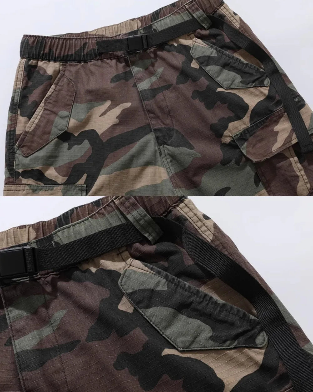 CAMOUFLAGE SIDE POCKET SHORTS W1710