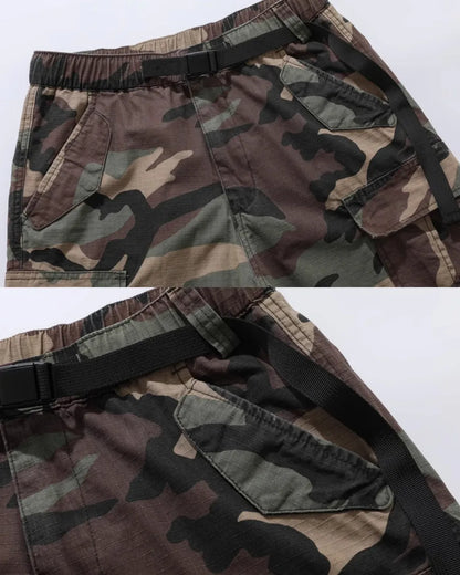 CAMOUFLAGE SIDE POCKET SHORTS W1710