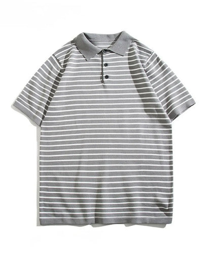 STRIPED LOOSE POLO SHIRTS W1767