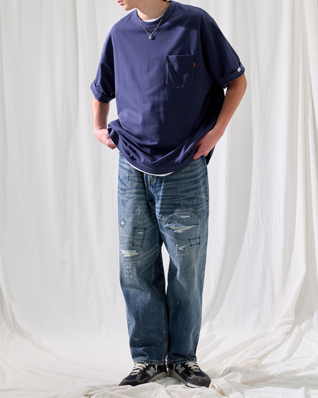JAPAN FABRIC VINTAGE WASH DENIM PANTS W1453